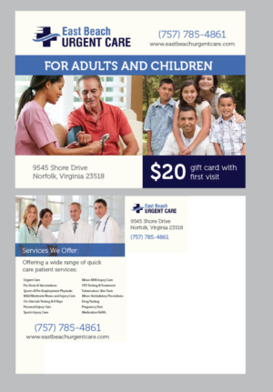 Design de Carte Postale par Achiver pour East Beach Urgent Care | Design : #15938817