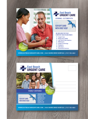Design de Carte Postale par alex989 pour East Beach Urgent Care | Design : #15943229
