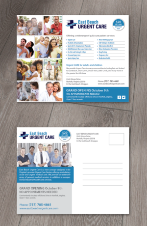 Design de Carte Postale par Alexandar pour East Beach Urgent Care | Design : #15947931