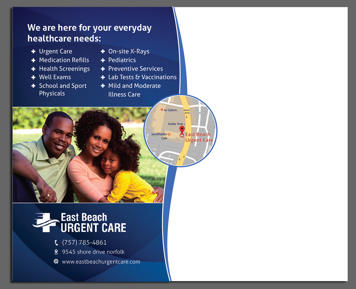 Postkarten-Design von nyky für East Beach Urgent Care | Design #16010539