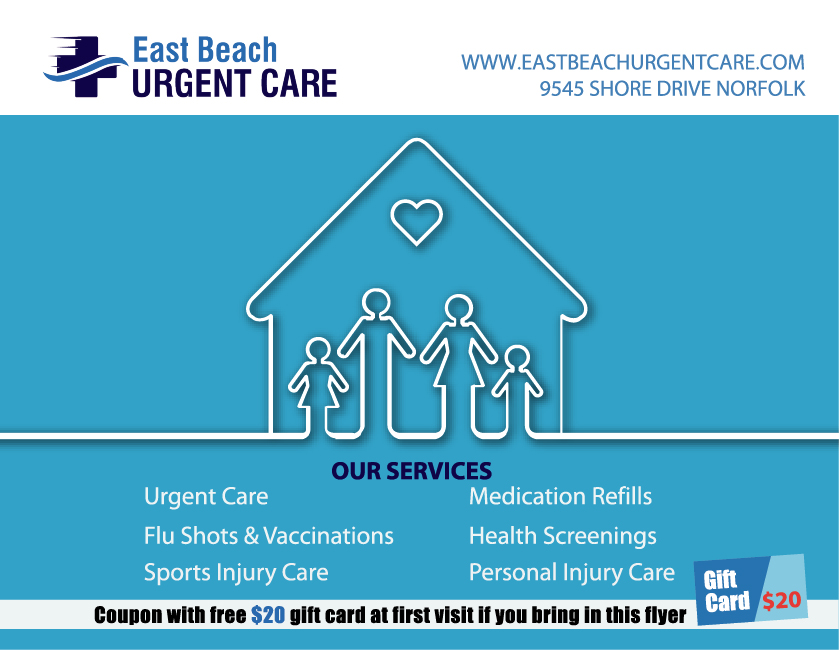 Postcard Design by AntonioTruong for East Beach Urgent Care | Design #15934659