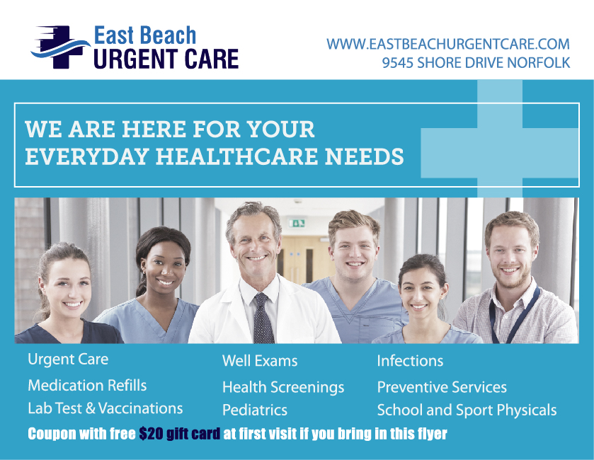 Postkarten-Design von AntonioTruong für East Beach Urgent Care | Design #15939061