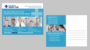 Design de Carte Postale par AntonioTruong pour East Beach Urgent Care | Design : #15945175