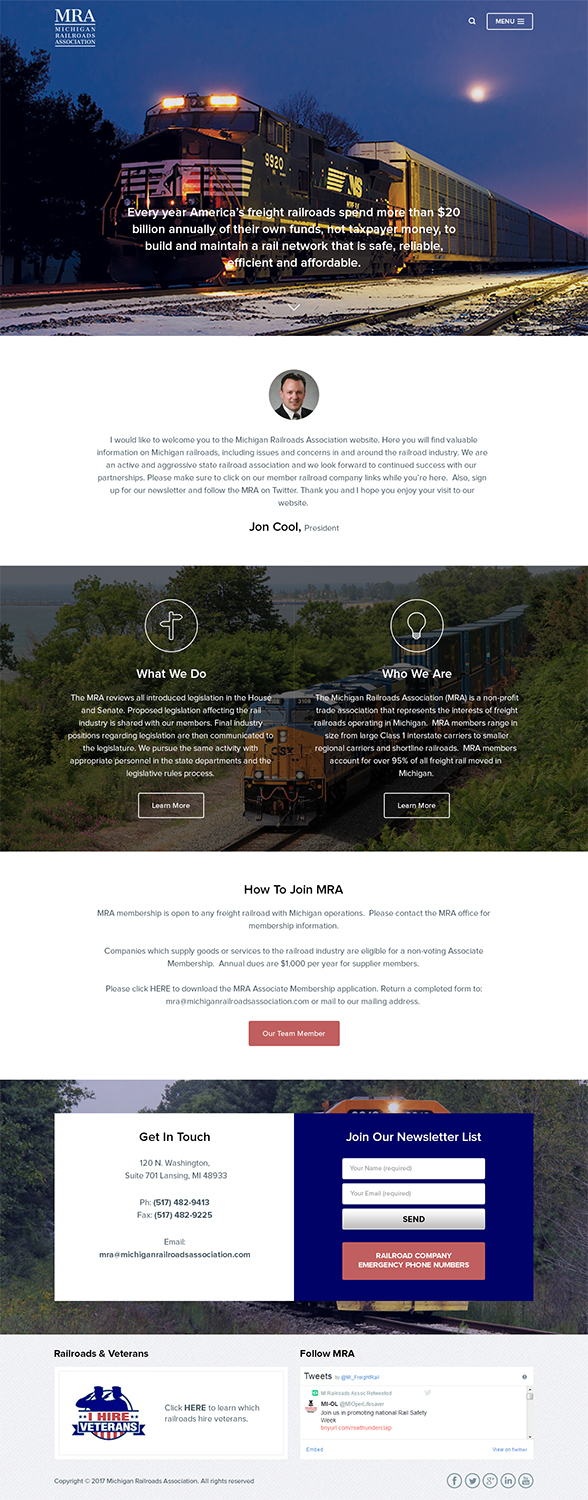 Web Design par RupalTechno pour Michigan Railroads Association | Design #15956933