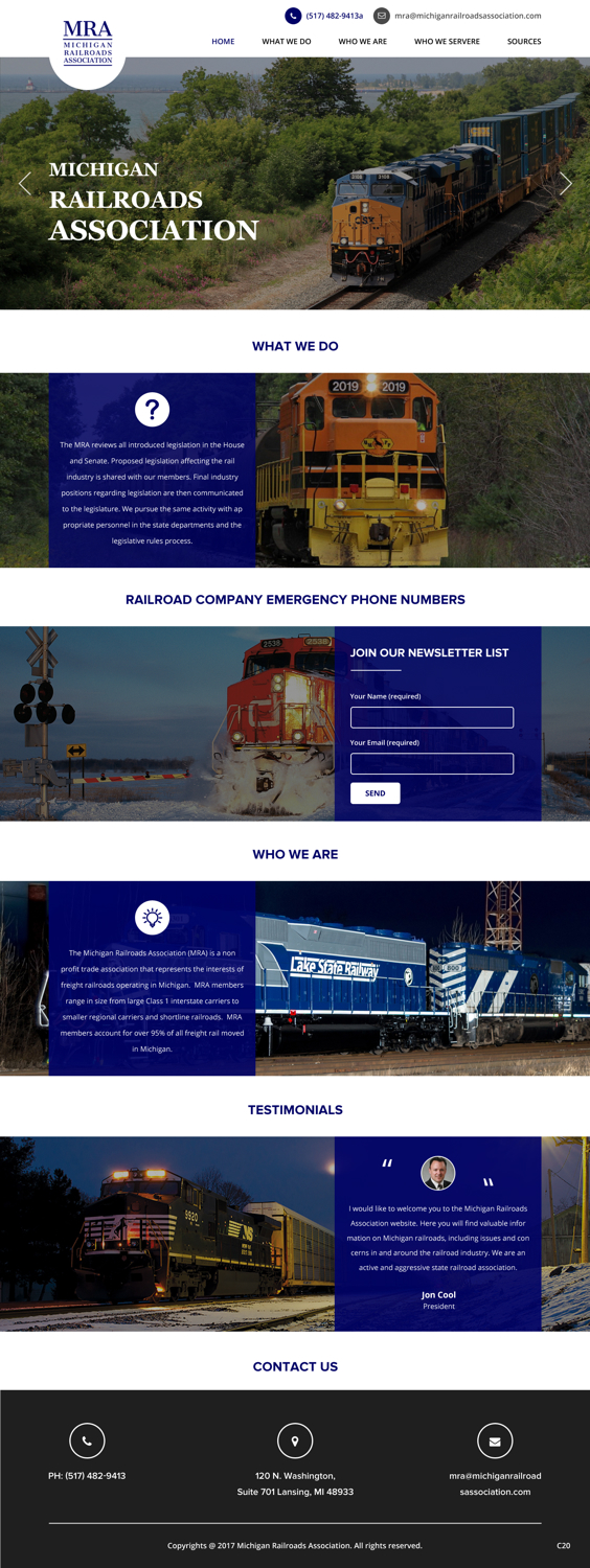 Web Design by pb for Michigan Railroads Association | Design #15940851