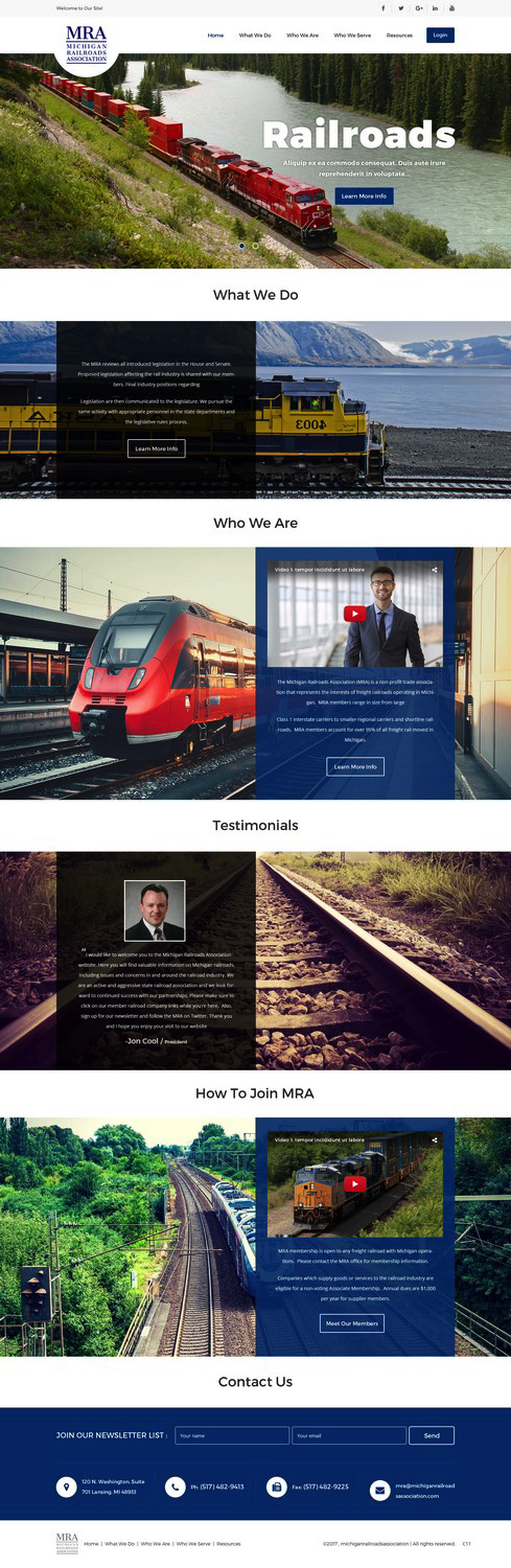 Web Design par pb pour Michigan Railroads Association | Design #15940858