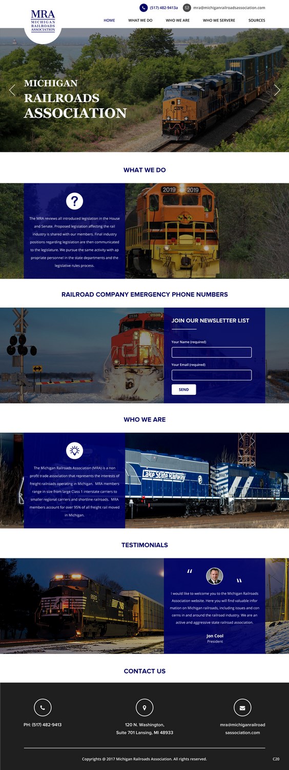 Web Design par pb pour Michigan Railroads Association | Design #15953359
