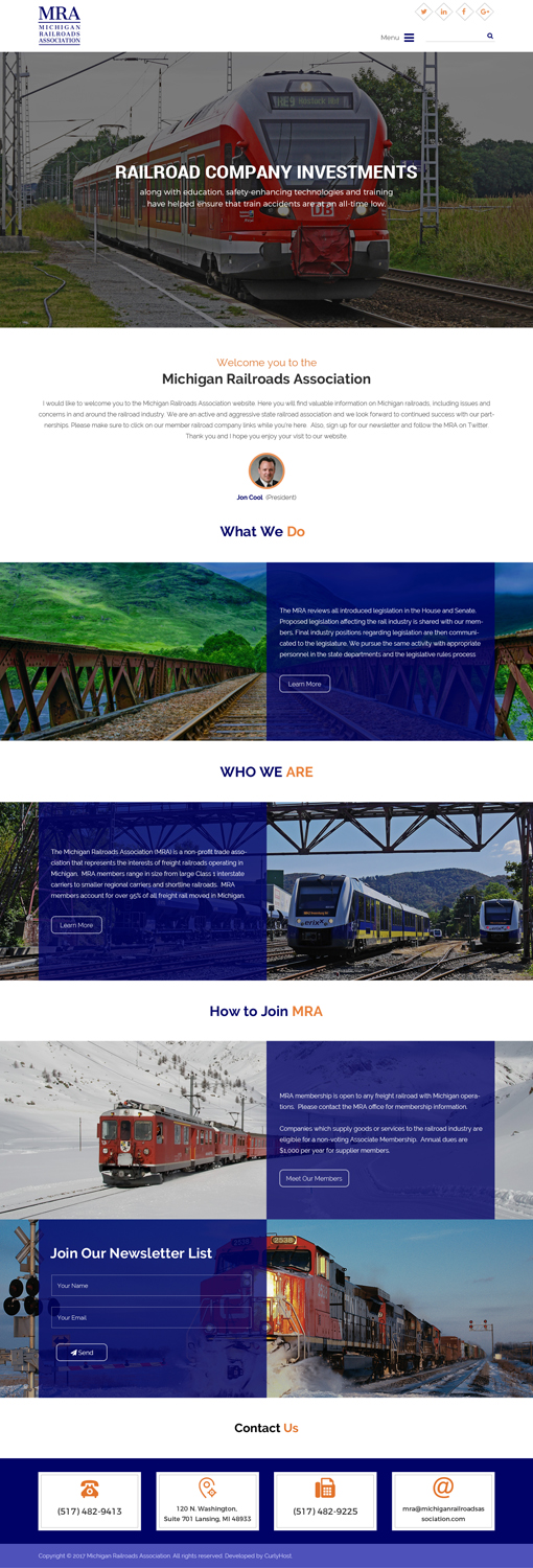 Web Design by Sujit Banerjee for Michigan Railroads Association | Design #15939958