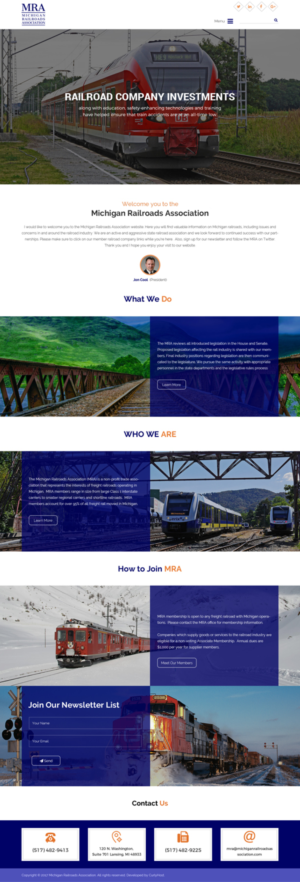Web Design by Sujit Banerjee for Michigan Railroads Association | Design #15939958