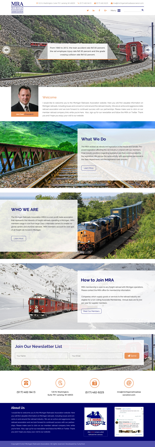 Web Design par Sujit Banerjee pour Michigan Railroads Association | Design #15939959