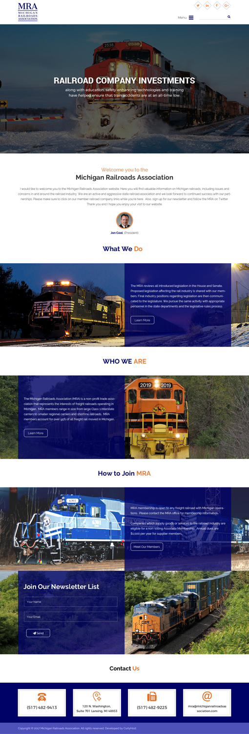 Web Design by Sujit Banerjee for Michigan Railroads Association | Design #15946448