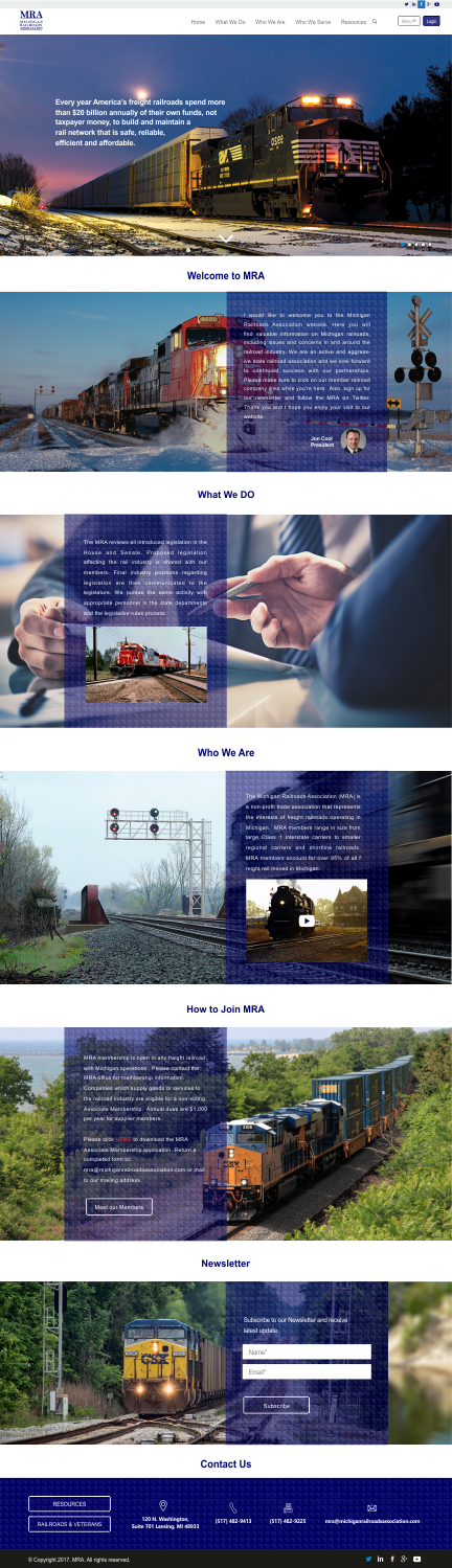 Web Design par CreativeIyke pour Michigan Railroads Association | Design #15941909