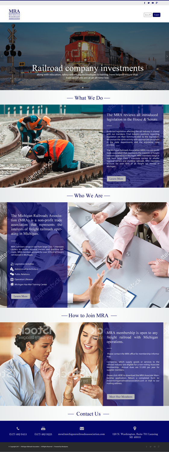 Diseño Web por chandrayaan.creative para Michigan Railroads Association | Diseño #15940334