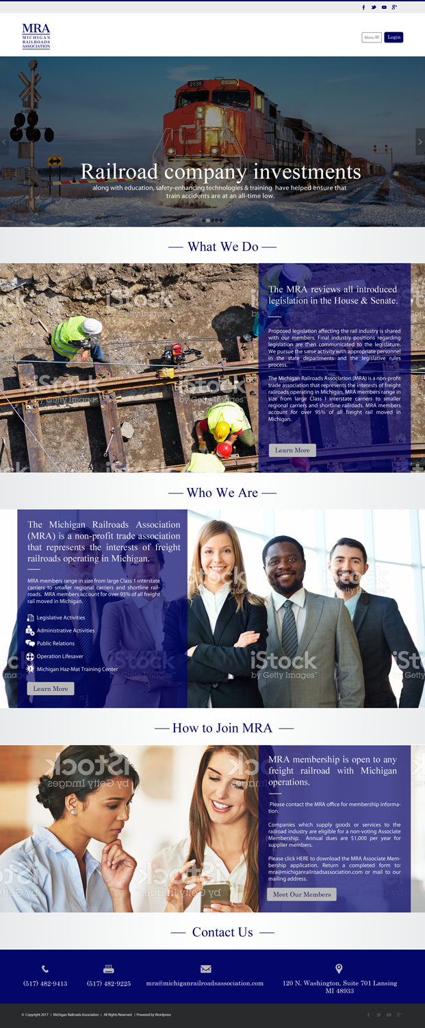 Web Design by chandrayaan.creative for Michigan Railroads Association | Design #15941064