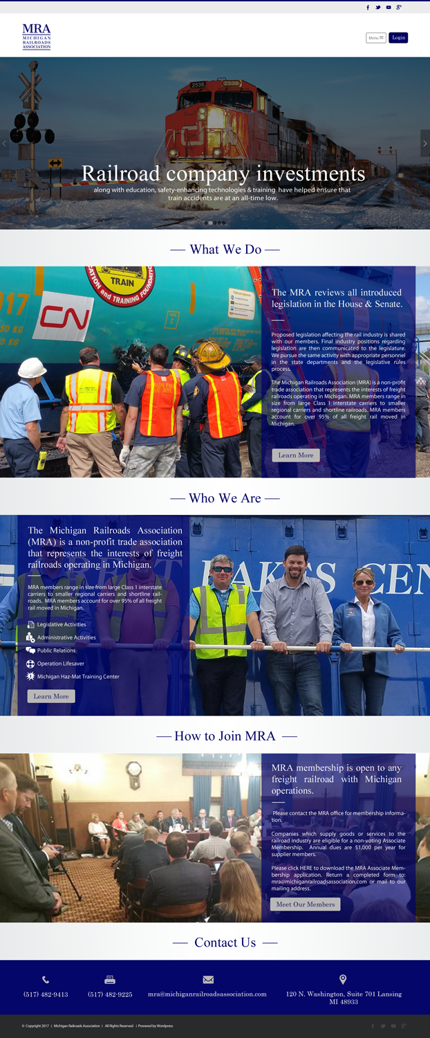 Web Design by chandrayaan.creative for Michigan Railroads Association | Design #15946427