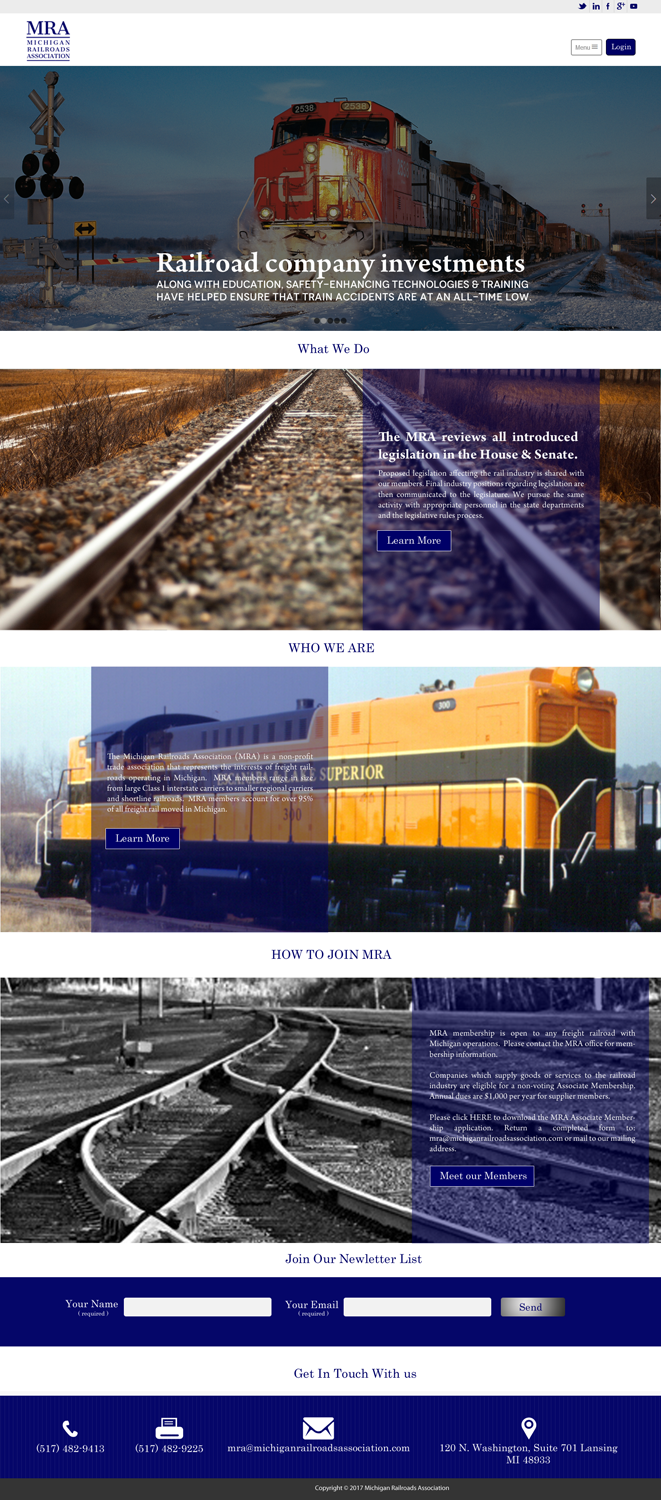 Web Design par chandrayaan.creative pour Michigan Railroads Association | Design #15971447