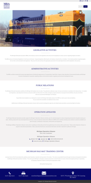 Diseño Web por chandrayaan.creative para Michigan Railroads Association | Diseño: #15990044