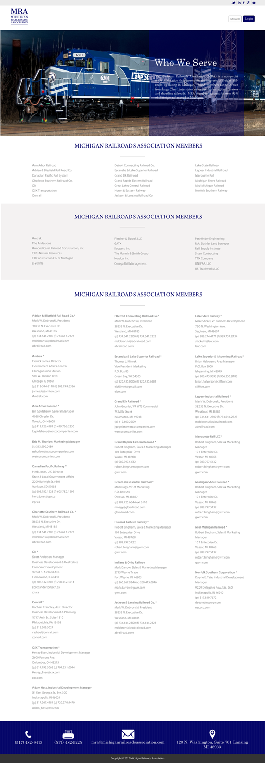 Web Design par chandrayaan.creative pour Michigan Railroads Association | Design #15990060