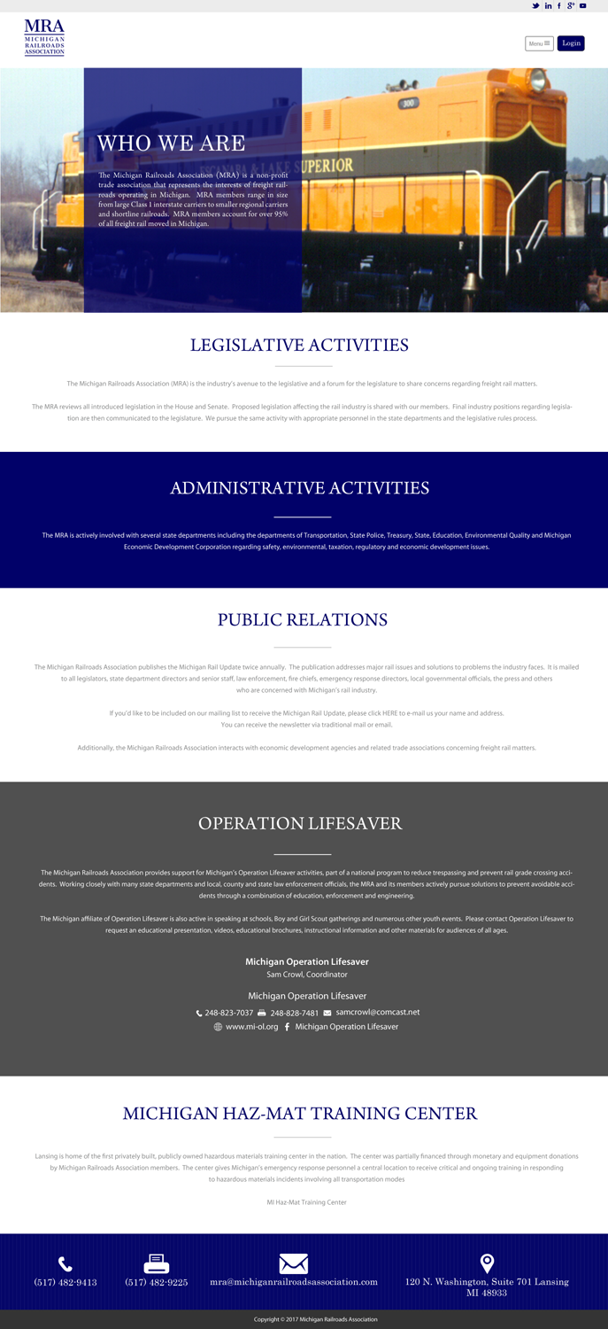 Diseño Web por chandrayaan.creative para Michigan Railroads Association | Diseño #16006947