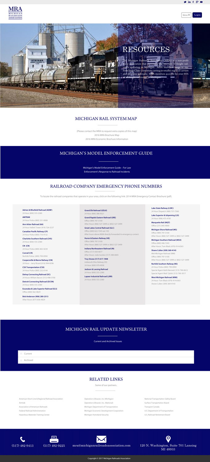 Web Design par chandrayaan.creative pour Michigan Railroads Association | Design #16009562