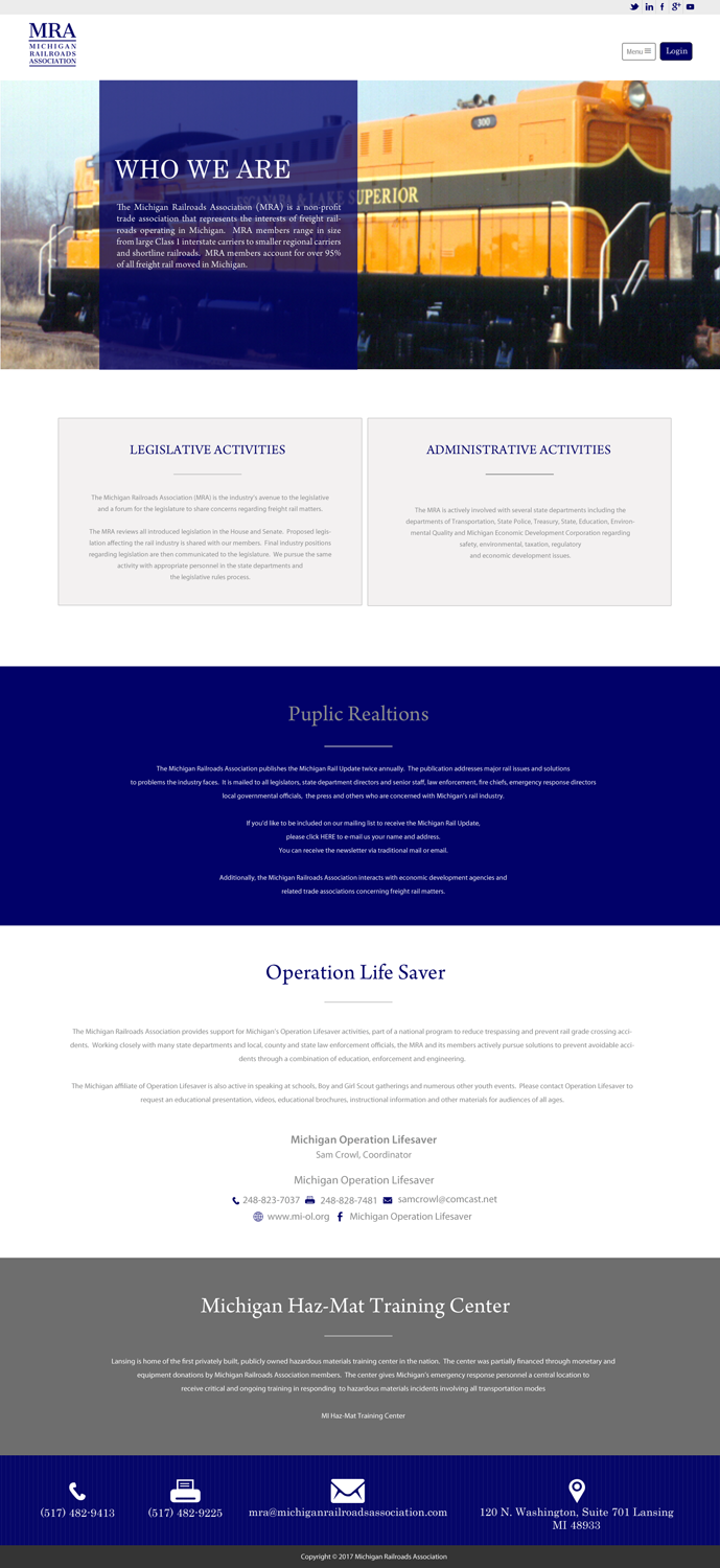 Web Design by chandrayaan.creative for Michigan Railroads Association | Design #16009939