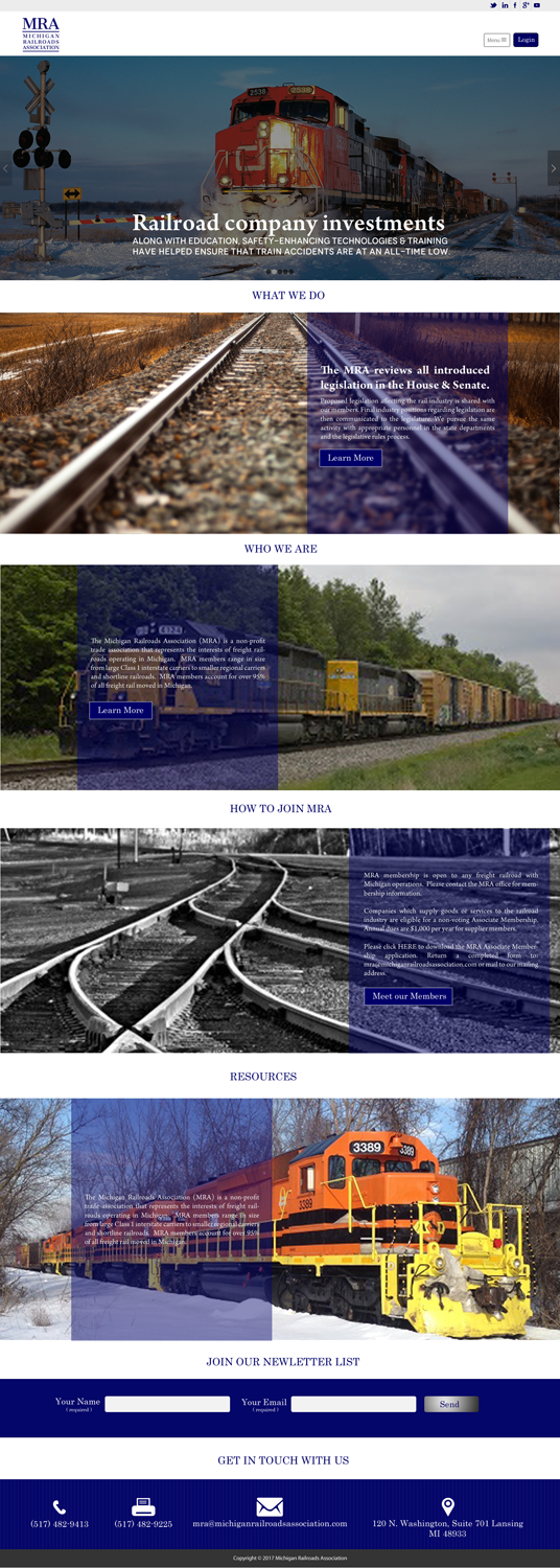 Web Design par chandrayaan.creative pour Michigan Railroads Association | Design #16014772