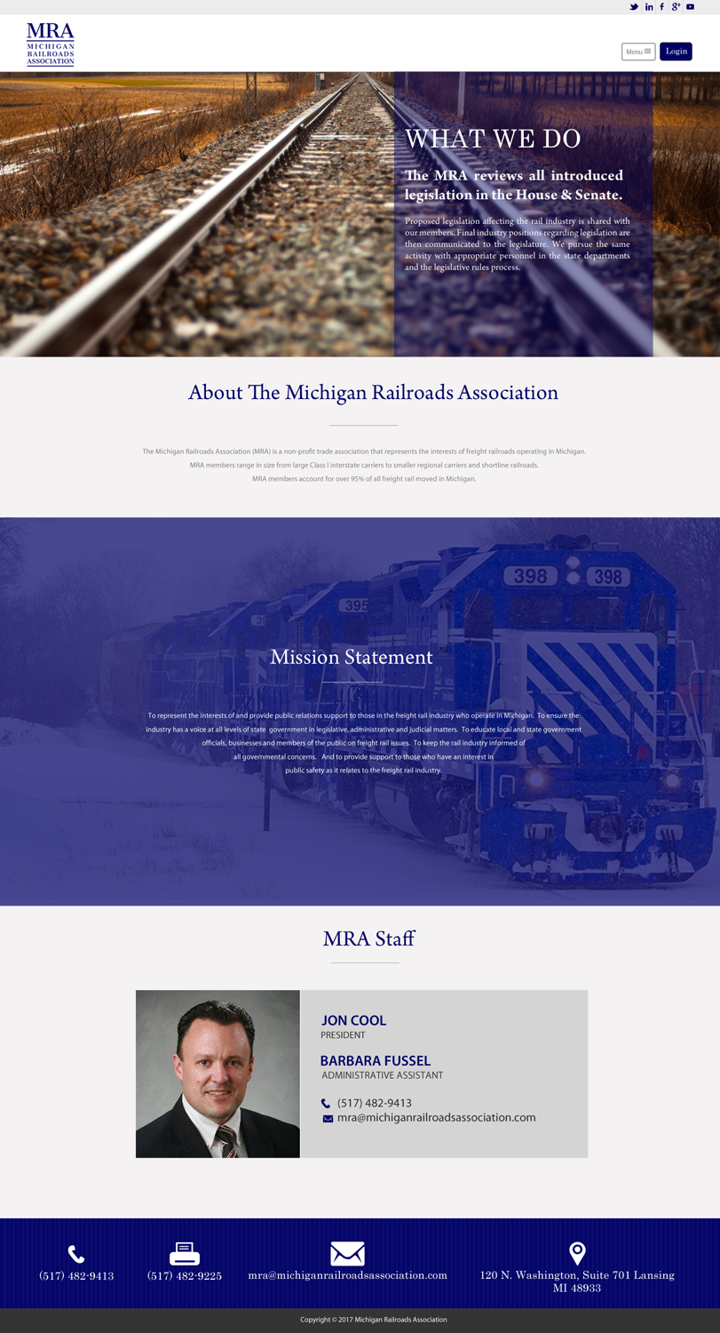 Web Design by chandrayaan.creative for Michigan Railroads Association | Design #16043597