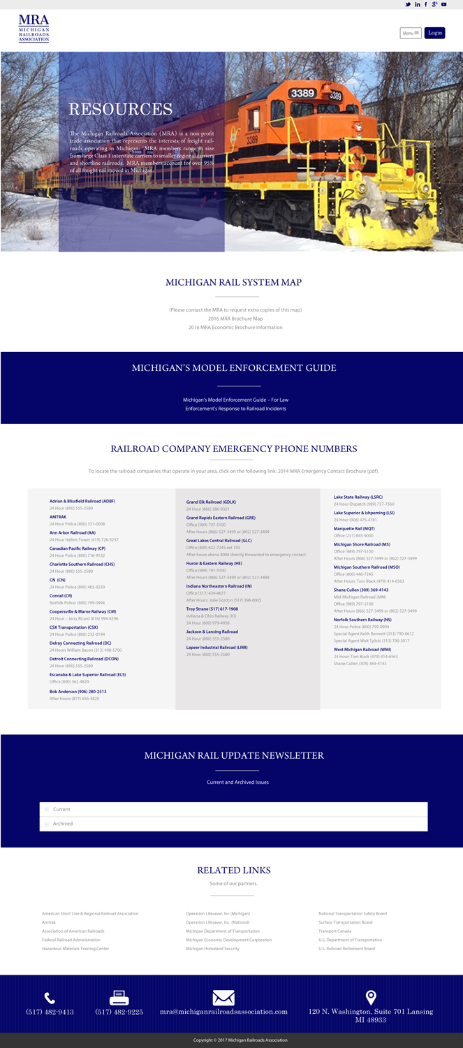 Web Design by chandrayaan.creative for Michigan Railroads Association | Design #16043598