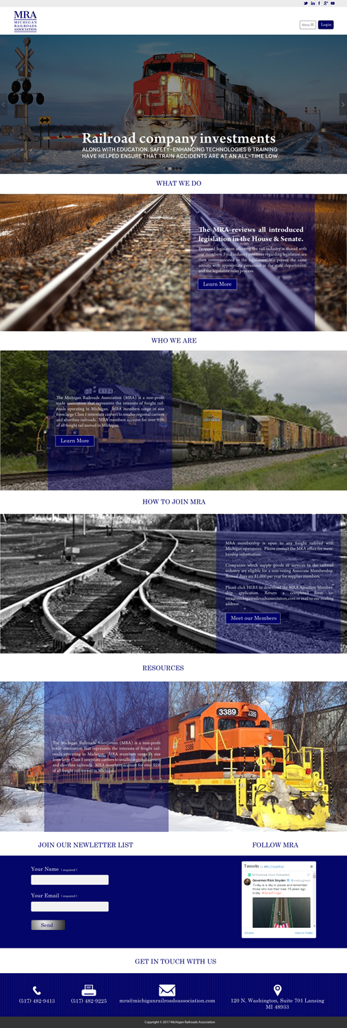 Web Design by chandrayaan.creative for Michigan Railroads Association | Design #16082497