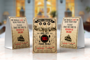 Table Tent Project for 50's Cafe | Diseño Gráfico por Memorylane