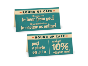 Table Tent Project for 50's Cafe | Graphic Design by Atvento Graphics