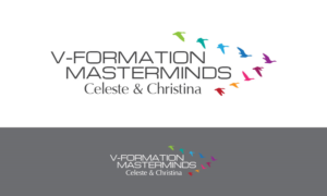 Need a logo with the theme of geese flying in a V formation. Celeste and Christina.  V-Formation Masterminds | Logo Design by Valtti Design