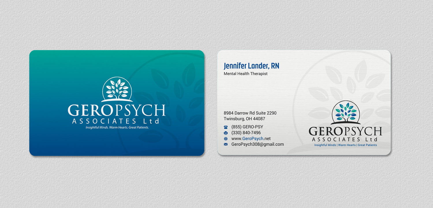 Visitenkarten-Design von INDIAN_Ashok für GeroPsych Associates, Ltd | Design #15942478