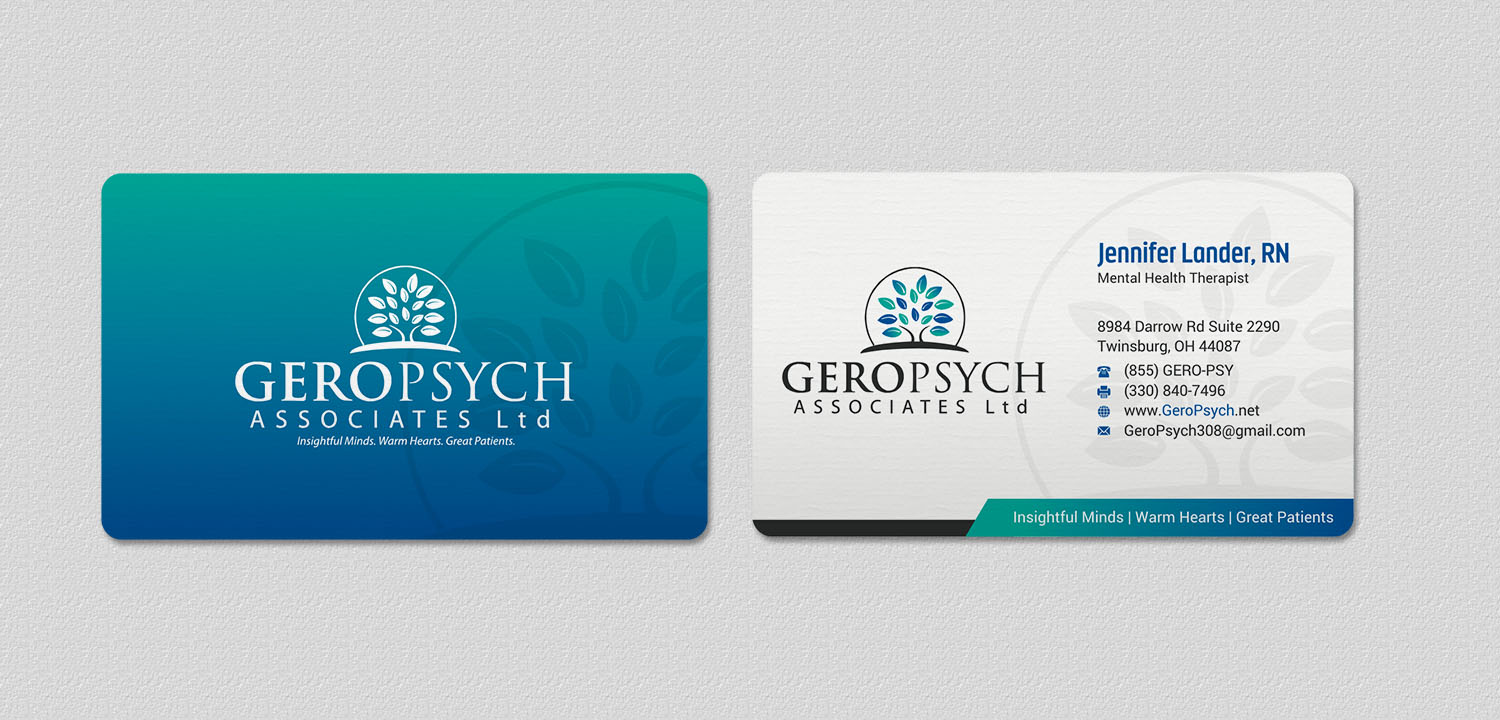 Visitenkarten-Design von INDIAN_Ashok für GeroPsych Associates, Ltd | Design #15942486