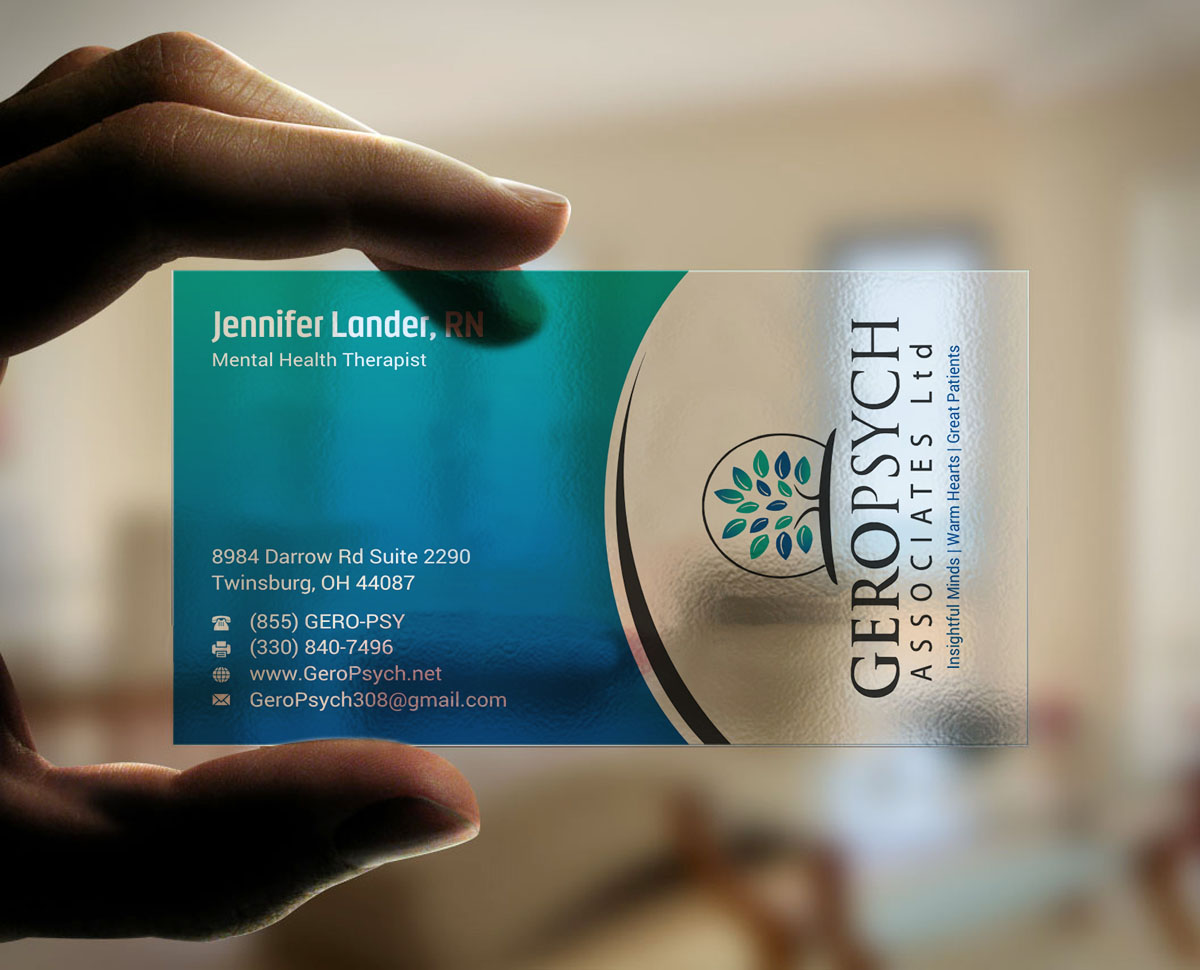Visitenkarten-Design von INDIAN_Ashok für GeroPsych Associates, Ltd | Design #15942491