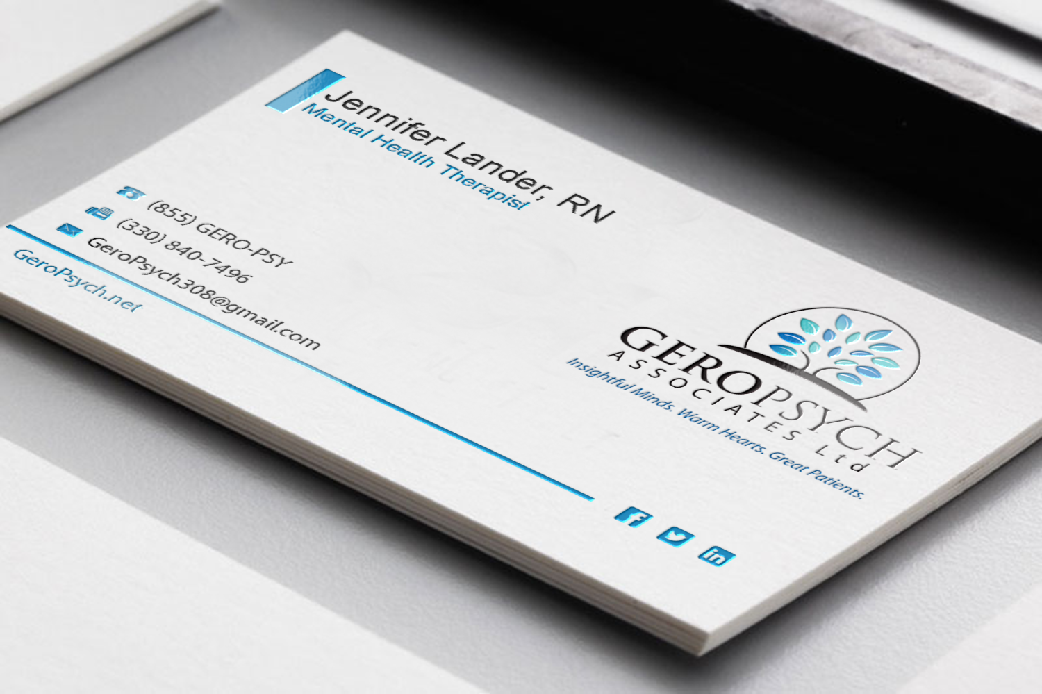Visitenkarten-Design von Riz' für GeroPsych Associates, Ltd | Design #15936046