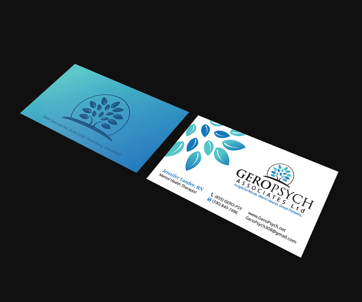 Visitenkarten-Design von JK18 für GeroPsych Associates, Ltd | Design #15936415