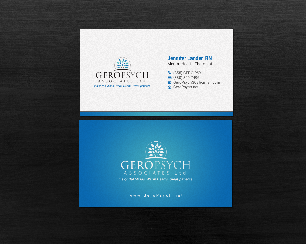 Business Card Design by chandrayaan.creative for GeroPsych Associates, Ltd | Design #15938683