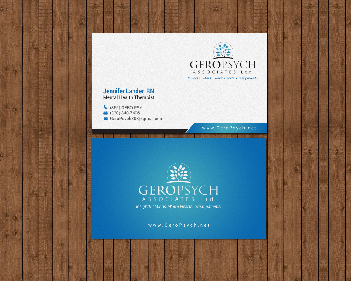 Business Card Design by chandrayaan.creative for GeroPsych Associates, Ltd | Design #15940323