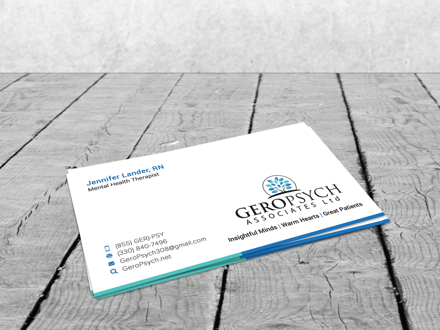 Visitenkarten-Design von Graphic Flame für GeroPsych Associates, Ltd | Design #15950778