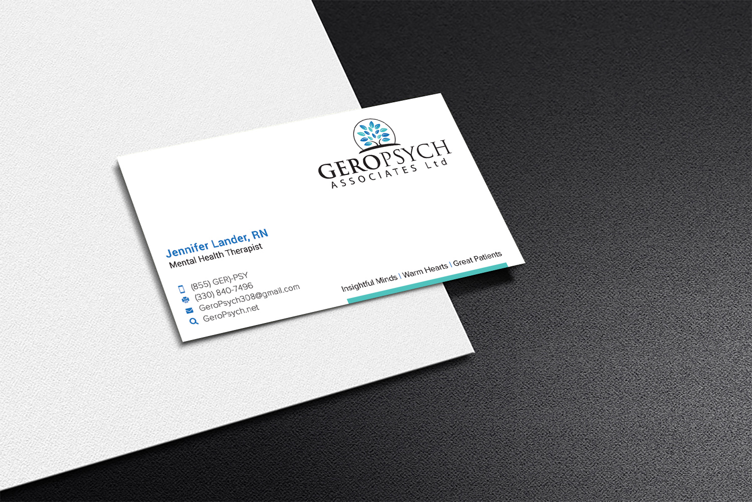 Visitenkarten-Design von Graphic Flame für GeroPsych Associates, Ltd | Design #15950787