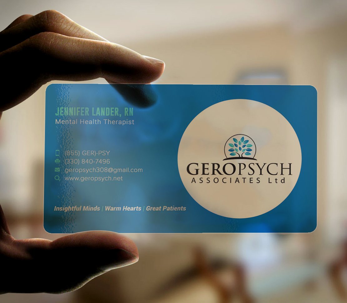 Visitenkarten-Design von Graphic Flame für GeroPsych Associates, Ltd | Design #15950788