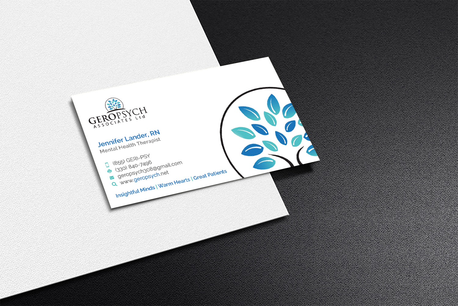 Visitenkarten-Design von Graphic Flame für GeroPsych Associates, Ltd | Design #15950795