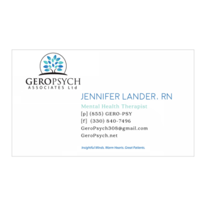 Business Card Design by JessicaPaineDesign for GeroPsych Associates, Ltd | Design: #15945324