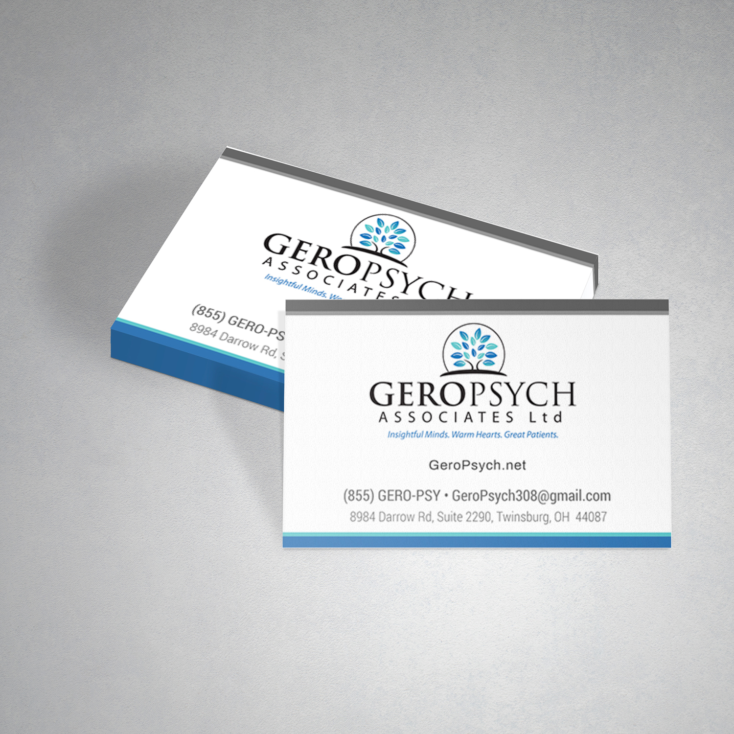 Design de Carte de Visite par BS Dimitrov pour GeroPsych Associates, Ltd | Design #15939857