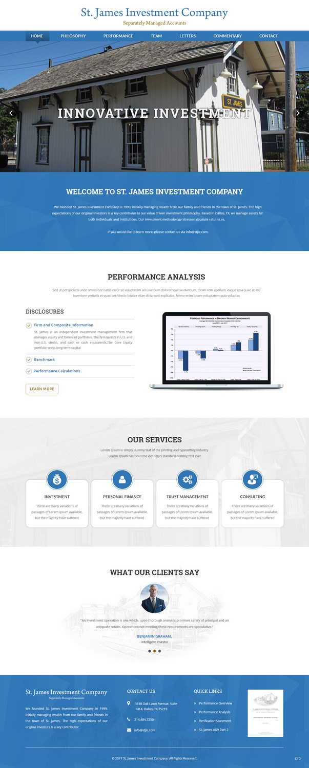 Web Design by pb for St. James Investment Company | Design #15953426