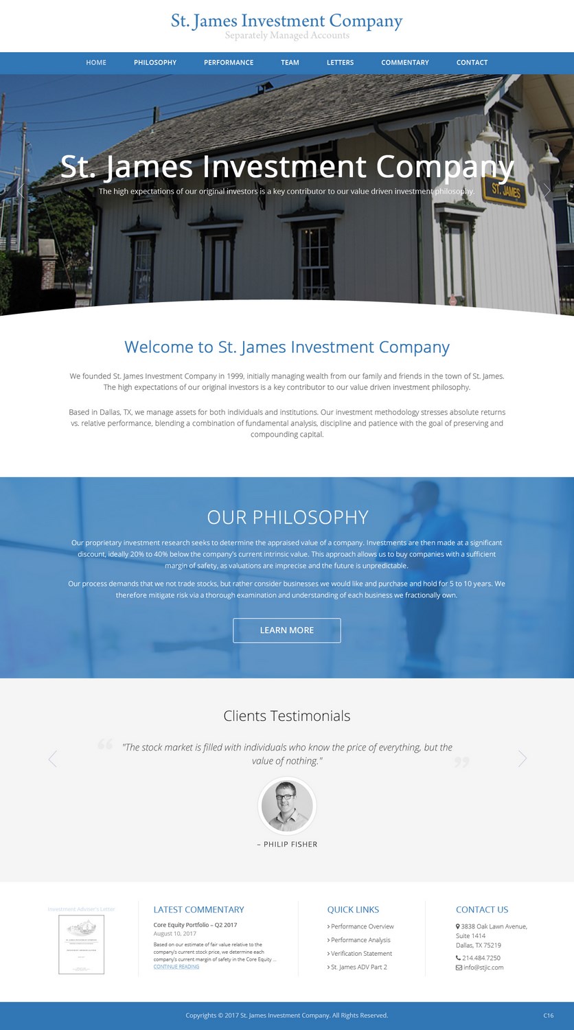 Web Design by pb for St. James Investment Company | Design #15953429