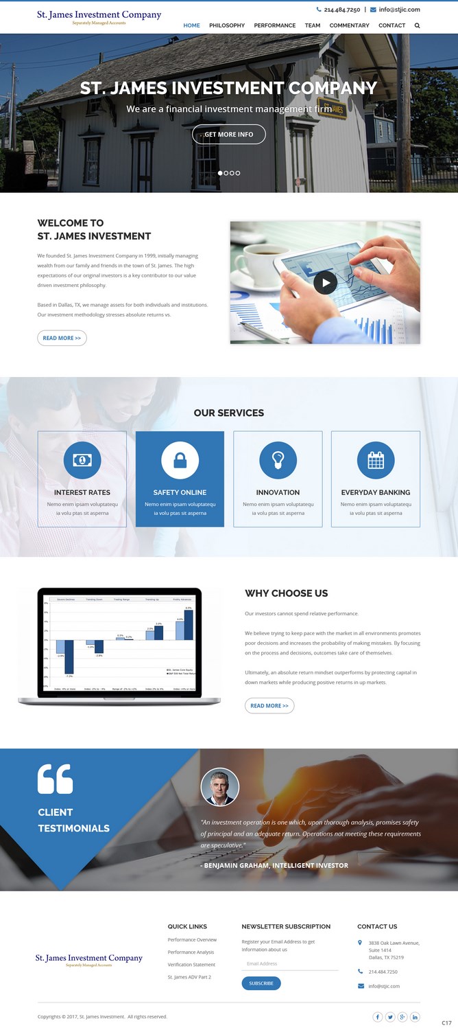 Web Design by pb for St. James Investment Company | Design #15953430