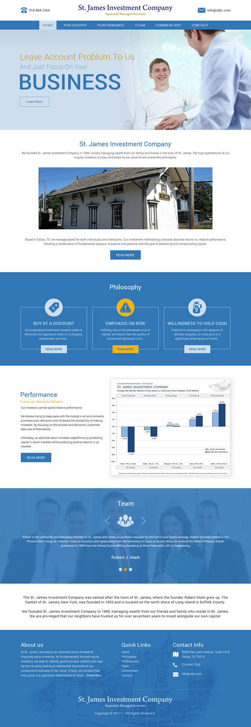 Web-Design von Sujit Banerjee für St. James Investment Company | Design #15946476