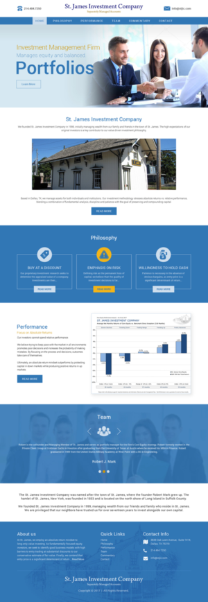 Web Design by Sujit Banerjee for St. James Investment Company | Design #15957206